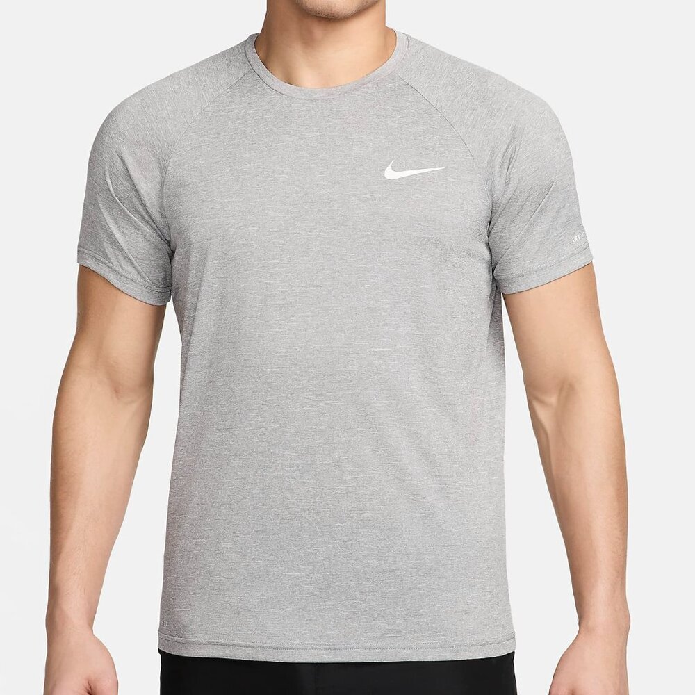 Nike Hydroguard UPF 40+ Mens Short-Sleeve Swim Surf Water Sports Shirt Grey L